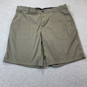 Nike Golf Shorts Mens 38 Tan Khaki Dri-FIT Standard Fit Flat Front Performance